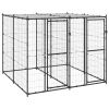 Outdoor Dog Kennel Steel with Roof 52.1 ft¬≤