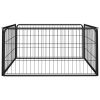 Dog Playpen 4 Panels Black 39.4"x19.7" Powder-coated Steel