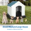 Dog House Outdoor Plastic Weatherproof Kennel House with Elevated Floor, 35.5" L x 37.5" W x 39"H