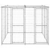 Outdoor Dog Kennel Galvanized Steel with Roof 52.1 ft¬≤