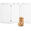 36 Inch Folding Wooden Freestanding Pet Gate Dog Gate with 360¬∞ Flexible Hinge