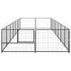 Dog Kennel Black 150.7 ft¬≤ Steel