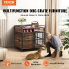 VEVOR Furniture Style Dog Crate with Storage, 41 inch Dog Crate Furniture Large Breed with Double Doors, Wooden Dog Cage for Large/Medium Dog Indoor