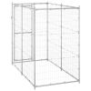 Outdoor Dog Kennel Galvanized Steel 43.3"x86.6"x70.9"