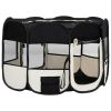 Foldable Dog Playpen with Carrying Bag Black 43.3"x43.3"x22.8"