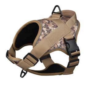 Dog Harness; large dog training tactical chest strap; K9 pet chest strap; vest type reflective dog rope; explosion-proof impulse traction (colour: Black, Specification (L * W): S)