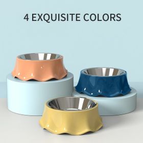 Pet Cat Dog Bowl For Food And Water, Stainless Steel Pet Feeding Bowl (Color: Blue)