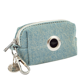 Waste Bag Holder -Beige Plaid (Color: Light Denim)