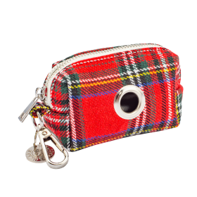 Waste Bag Holder -Beige Plaid (Color: Red Plaid)