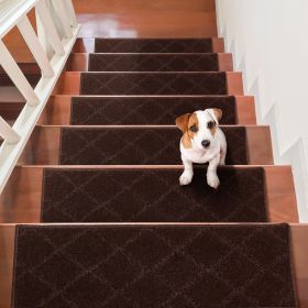 VEVOR Stair Treads, Stairs Carpet Non Slip 9" x 28", Indoor Stair Runner for Wooden Steps (Color: Brown)