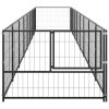 Dog Kennel Black 86.1 ft¬≤ Steel