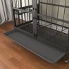 Modern Kennel Dogs room up to 60 LB, Dog crate furniture with Multi-Purpose Rremovable Ttray, Double-Door Dog House, lift Panel